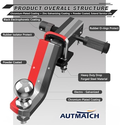 AUTMATCH Trailer Hitch Ball Mount - Image 5
