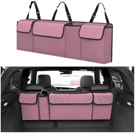 Car Trunk Organizer with Lid, Large Waterproof Vehicle Backseat Hanging Storage by Ywdiml