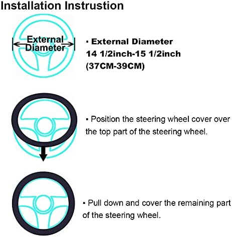 3Pcs/Set Fluffy Wool Car Steering Wheel Cover Set - Image 6