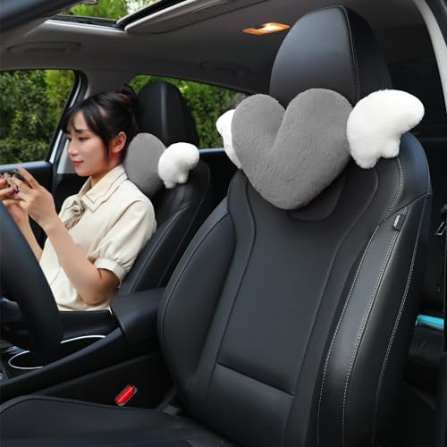 2 Pack Heart Shaped Cute Car Headrest Pillow - Image 3