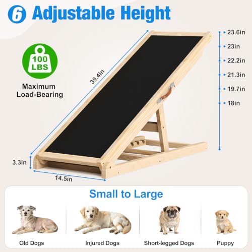 Tresbro Dog Ramp for Couch, 39.4'' Long 18''-23.6'' Height Pet Ramp - Image 2