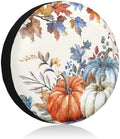 Fall Blue Orange Pumpkin Spare Tire Cover Maple Leaves Autumn Decoration Wheel by Unknown