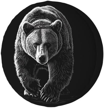 Realistic Bear Spare Tire Cover Dust-Proof Wheel Tire Cover Fit Trailer by Foruidea