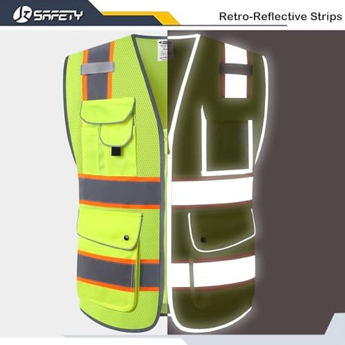 JKSafety Safety Vest for Men Women Reflective Hi Vis JK100 Yellow 3XL - Image 4