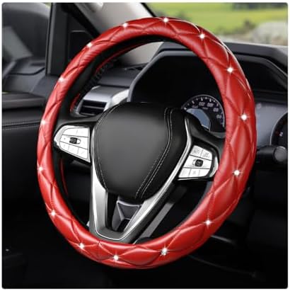 Bling Car Steering Wheel Cover, 15 Inch Diamond Leather Anti-Slip Auto Steering by Unknown