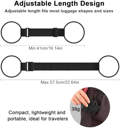 2 Pack Luggage Straps for Suitcases, Add a Bag Bungee Elastic Belt to Secure - Image 2