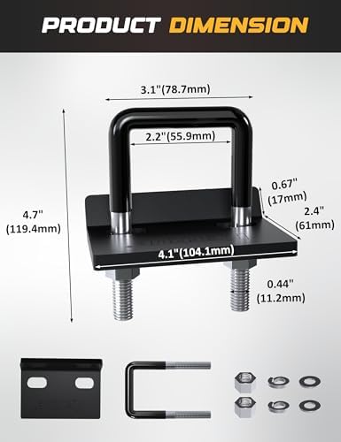 RETRUE Anti Rattle Hitch Tightener 1.25"-2" Rubber Coated Hitch Stabilizer - Image 6