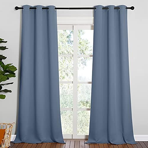 NICETOWN Living Room Blackout Curtains, 1 Pair, 42 x 90-inch, Stone Blue by NICETOWN