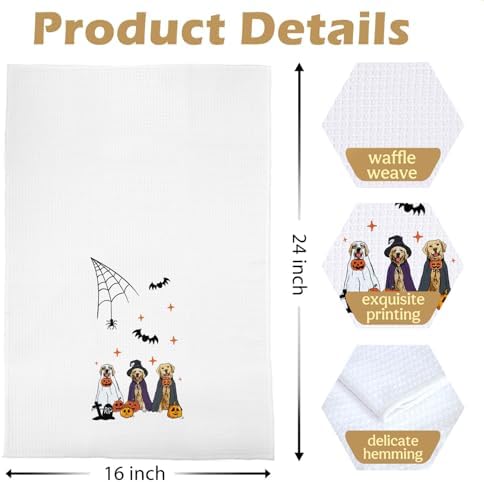 Halloween Golden Retriever Kitchen Towels - Image 5