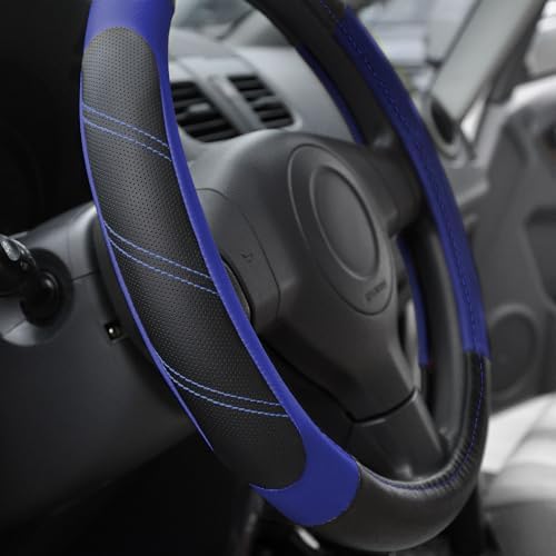 Elantrip Steering Wheel Cover Leather 15 1/2-16 inch Universal Padded Soft Grip - Image 4