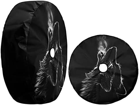 Black 3D Wolf Spare Tire Cover - Image 3