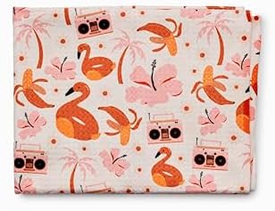 Wildflowers Microfiber Kitchen Towels | Flamingo & Smiley Faces Pattern| Waffle - Image 2