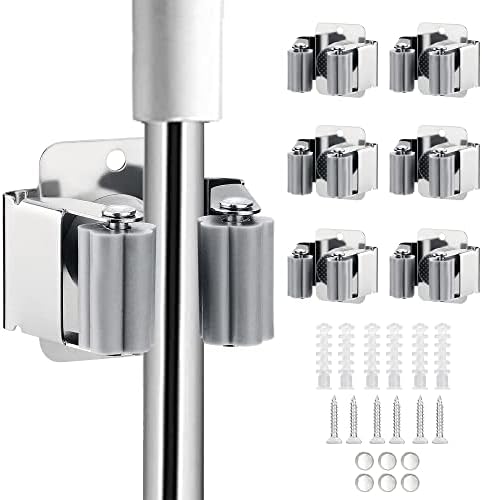 JAMEND CLXP 6PCS Broom and Mop Holder, Heavy Duty Garden Tool Organizer Rack by JAMEND+CLXP