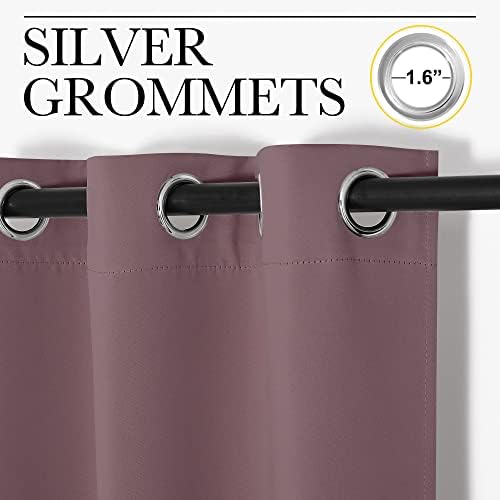 NICETOWN Bedroom Blackout Curtain Panels 1 Pair 55 by 68-inch Dry Rose - Image 3