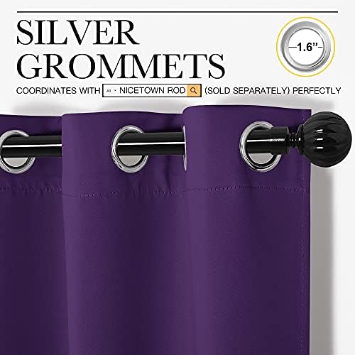 NICETOWN Purple Blackout Curtains 78 inches Long, Niose Reducing and Thermal - Image 3