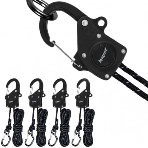 Ayaport 1/4" Adjustable Rope Tie Down Ratchet 4Pack, 15FT Ratchet Rope by Ayaport
