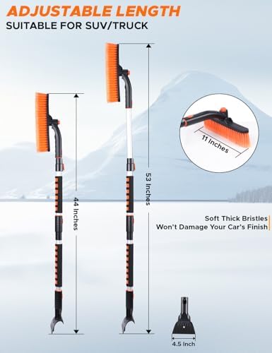 EcoNour 53″ 3 in1 Extendable Snow Brush - Image 2
