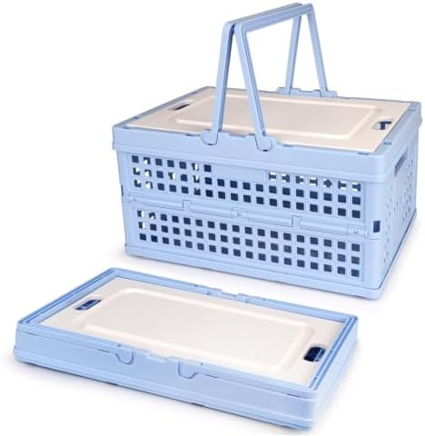 Collapsible Storage Crate, Foldable Plastic Basket by Vivikivi