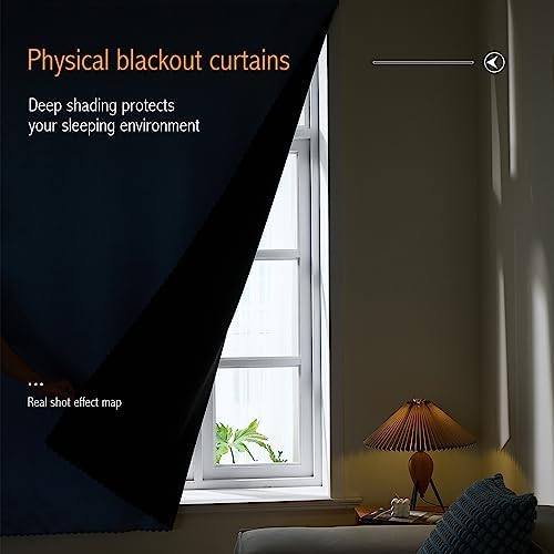 AJAZZ 100% Blackout Stick Curtain Portable Black Out Curtains Adhesive Curtains - Image 4