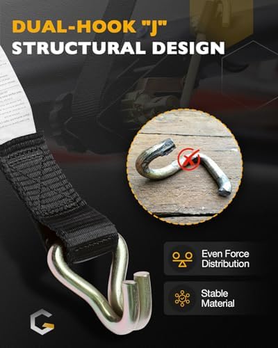 Rack Ratchet Straps, Pipe/Roof Rack Strap, 1.4" Gold Square Tube Mount - Image 6