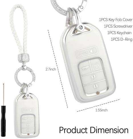 Car Key Fob Cover with Key Chain, 5 Buttons Key Fob Protector Compatible with - Image 2
