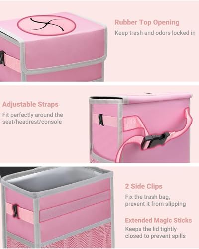Capolo Car Trash Can with Lid, Leakproof Car Garbage Can Car Trash Bag - Image 3