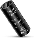 Topec 21mm x 22mm Flip Lug Nut Extractor, 1/2" Drive Lug Nut Removal Tool by Topec