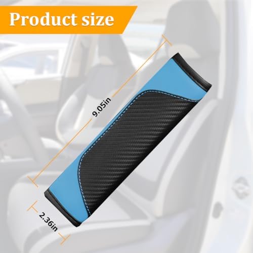 Osilly 2PCS Carbon Fiber Leather Seat Belt Shoulder Pads - Image 2
