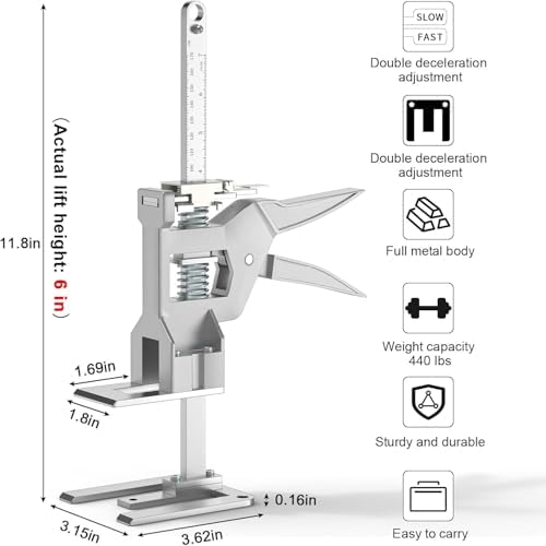 Labor Saving Arm Jack 2 Pack, 12 Inch All-Metal Hand Lifting Jack Tool - Image 6