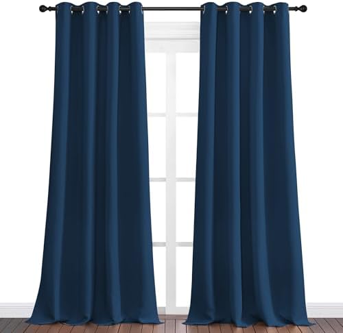 NICETOWN Blackout Curtains for Office 2 Panels 55 x 108-inch Moroccan Blue - Image 2