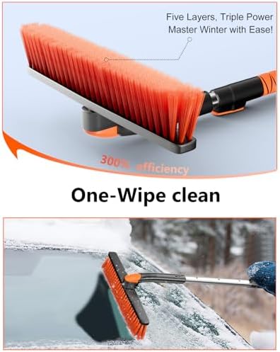 DooGooCoo 42" Extendable Snow Brush & Ice Scrapers - Image 3