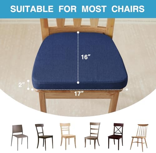IASEAHK Chair Cushions for Dining Chairs Set of 6, Non Slip Kitchen Chair Pads - Image 4