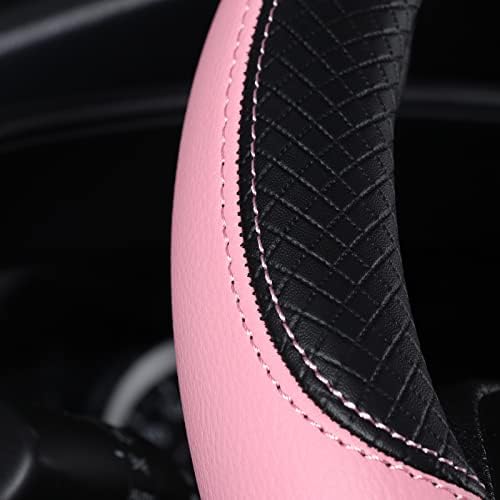Auto Car Leather Steering Wheel Cover Anti Slip Wrap 15" - Image 4