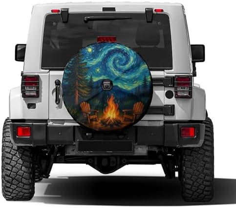 Starry Camp Spare Tire Cover by Foruidea