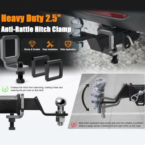 Hilitand 2 Inch Hitch Stabilizer, Anti Rattle Heavy Duty Clamp - Image 5