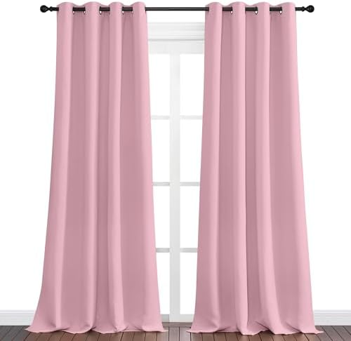 NICETOWN Crystal Pink Blackout Curtains 102" Long - Image 2
