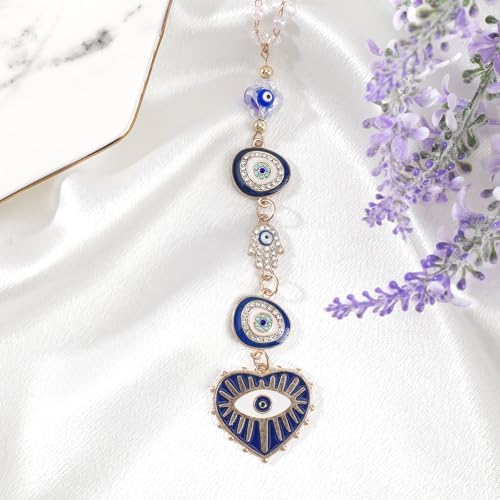 Blue Evil Eye Rear View Mirror Charm Suncatcher Car Accessory - Image 3