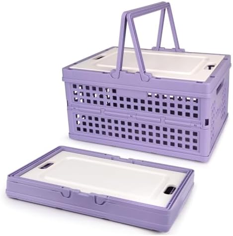 Collapsible Storage Crate, Foldable Plastic Basket by Vivikivi
