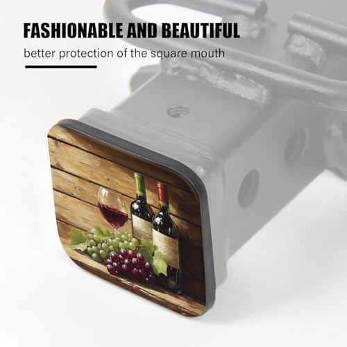 Hitch Cover Fits for 2-Inch Hitch, Richness of Red Wine in Rustic Setting - Image 4