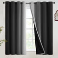 SimpleHome 100% Blackout Ombre Bedroom Curtains Black and Greyish White by SimpleHome