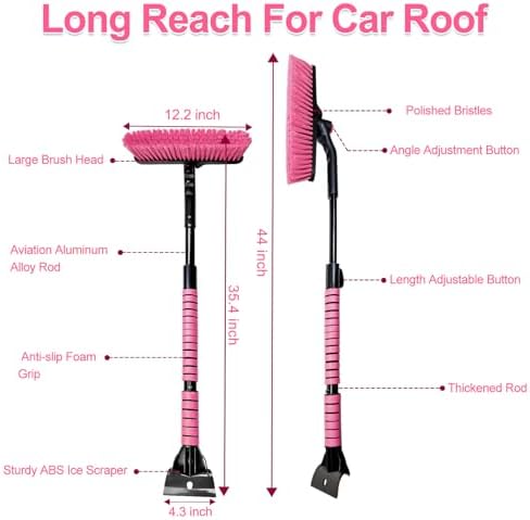 SEAAES 44 Inch Car Scraper Snow Brush - Image 6