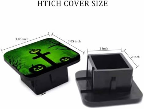 Halloween Tow Trailer Hitch Cover Plug Insert, Grunge Halloween Pumpkin Cross - Image 2