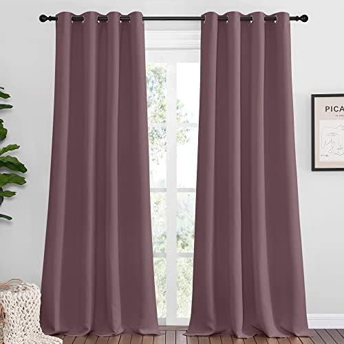 NICETOWN Blackout Curtains for Office 2 Panels 55 x 108-inch Dry Rose by NICETOWN