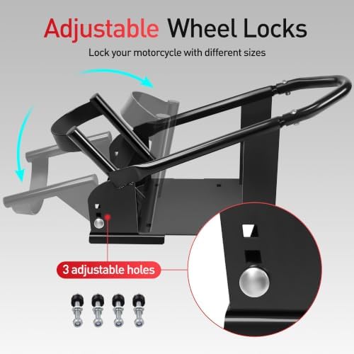 Motorcycle Wheel Chock for Trailer, Adjustable for 15"-21" Wheels - Image 4