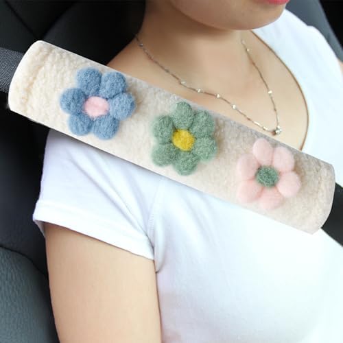Amooca 2-Pack Braid Pattern Seat Belt Covers Shoulder Pads by Amooca