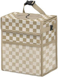 Corduroy Car Trash Can with Lid and Mesh Pockets by Unknown