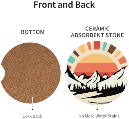 Mountain Sunset Car Cup Holder Coasters 2 Pack 2.63" - Image 3