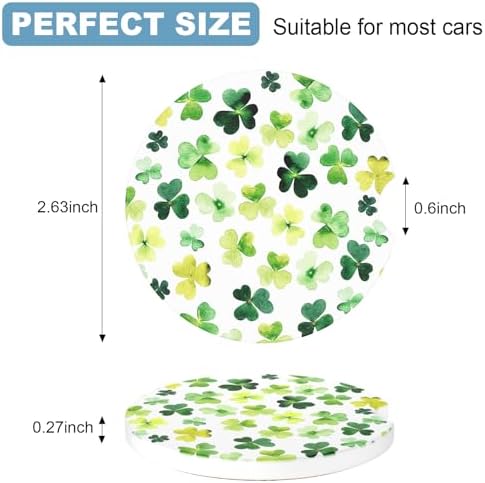 2 Pack Car Cup Holder Coaster, 2.63 inch Anti Slip Insert Absorbent Ceramic Car - Image 2