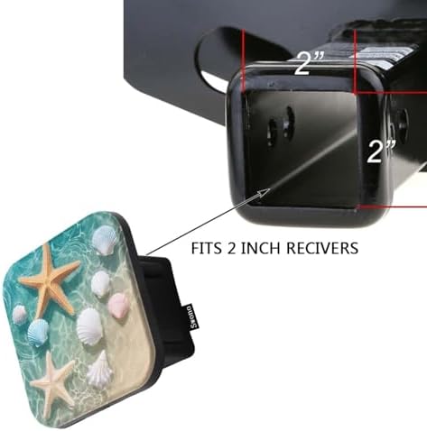 Swono Starfish Seashell Hitch Receiver Cover Tropical Ocean Beach Seashore - Image 3