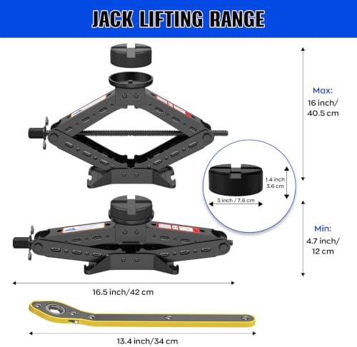Portable Car Jack Kit 3 Ton, Heavy Duty Scissor Jack - Image 3
